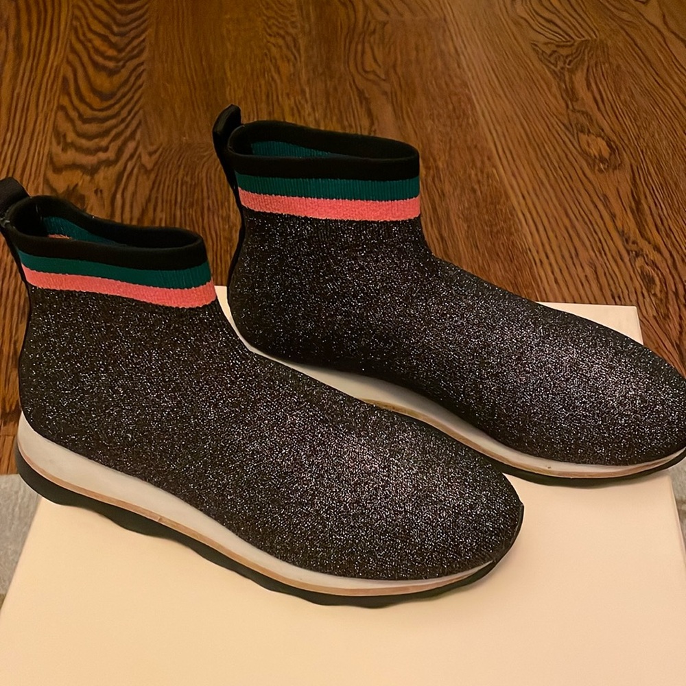 Metallic sock sneakers